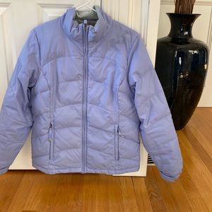 woman’s small goose down jacket light purple